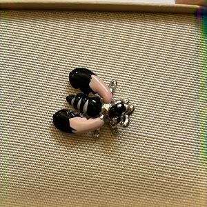 Swank Tie Tack Bumblebee Fly Pink Black Enamel Rare True Vintage 1955